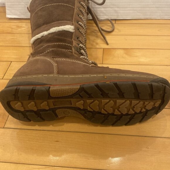 BANFF TRAIL Brown Suede like lace up side zipper water resistant - Picture 5 of 16